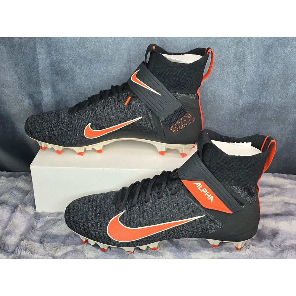 NWB Nike Alpha Menace Elite 2 SMU P Black Orange Football Cleats SZ15 CI9859-002